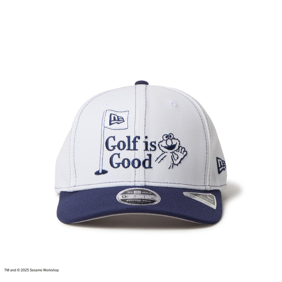 9FIFTY ストレッチスナップ SESAME STREET セサミストリート Golf is Good ホワイト ネイビーバイザー | ゴルフ