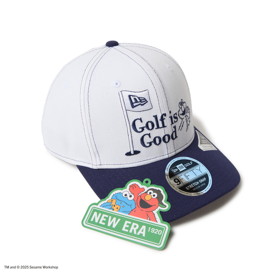 9FIFTY ストレッチスナップ SESAME STREET セサミストリート Golf is Good ホワイト ネイビーバイザー | ゴルフ