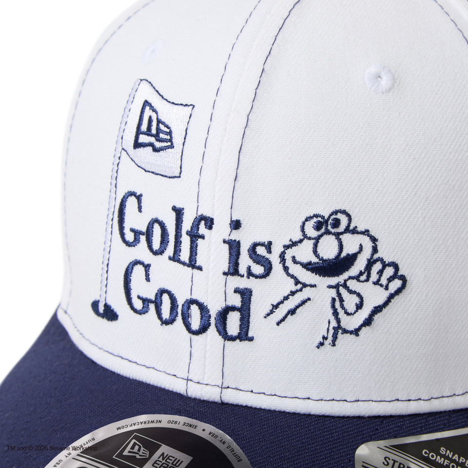 9FIFTY ストレッチスナップ SESAME STREET セサミストリート Golf is Good ホワイト ネイビーバイザー | ゴルフ