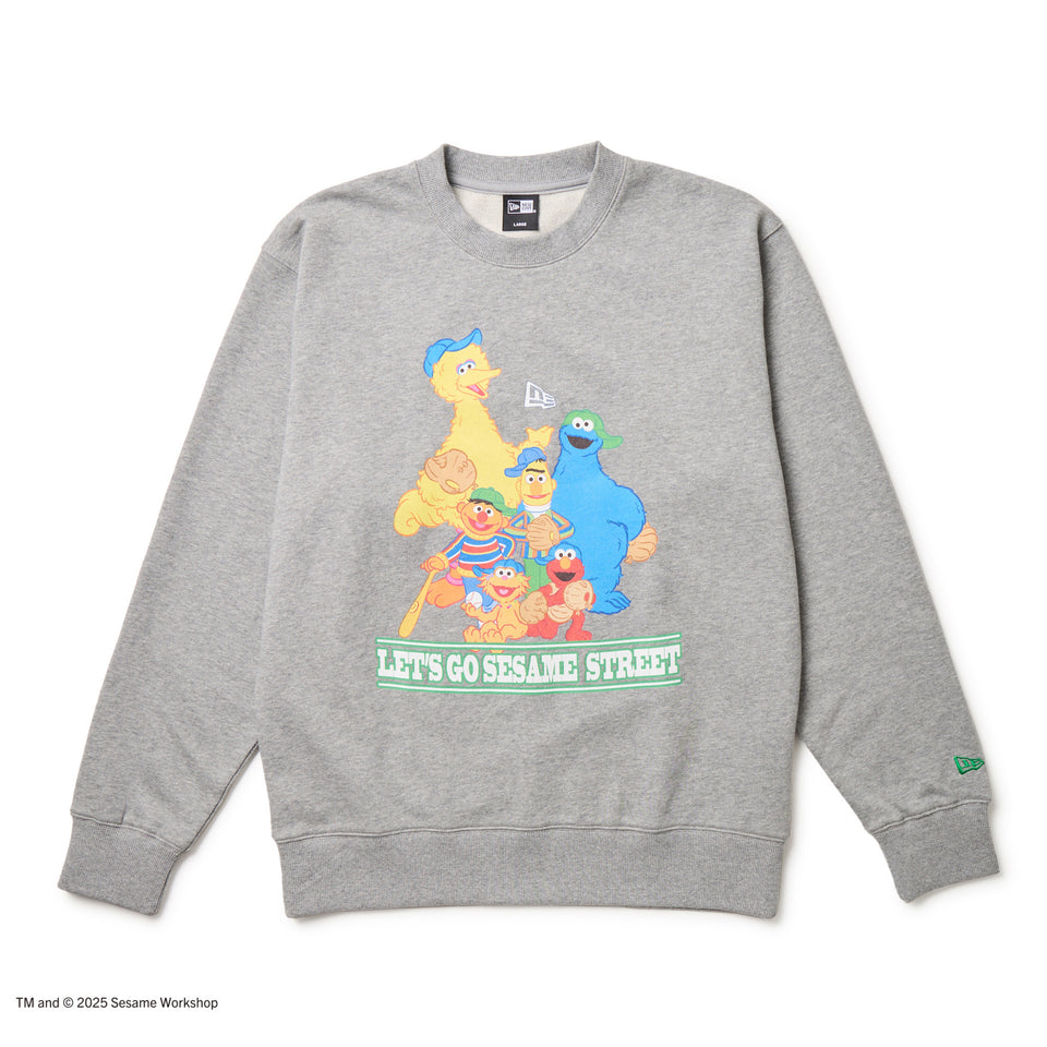 裏毛 スウェット クルーネック SESAME STREET セサミストリート Baseball グレー