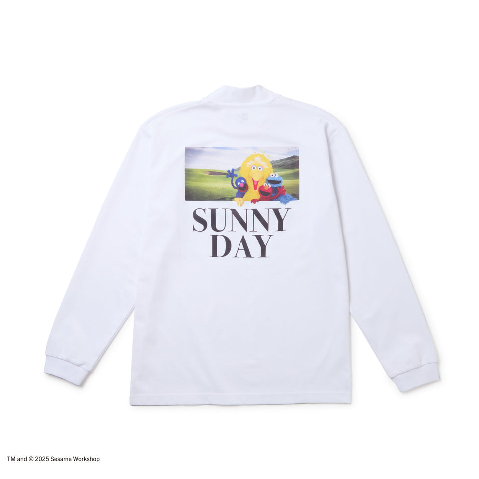 長袖 ミッドネック パフォーマンス Tシャツ SESAME STREET セサミストリート SUNNY DAY ホワイト | ゴルフ