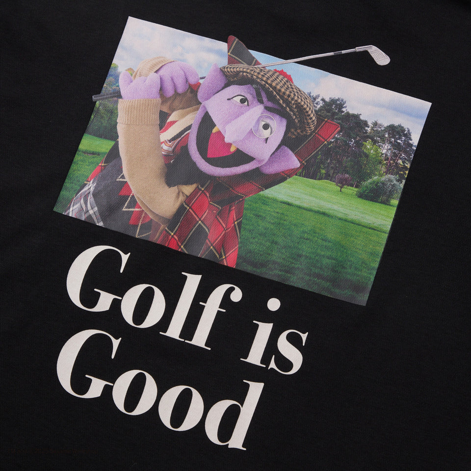 長袖 ミッドネック パフォーマンス Tシャツ SESAME STREET セサミストリート Golf is Good ブラック | ゴルフ