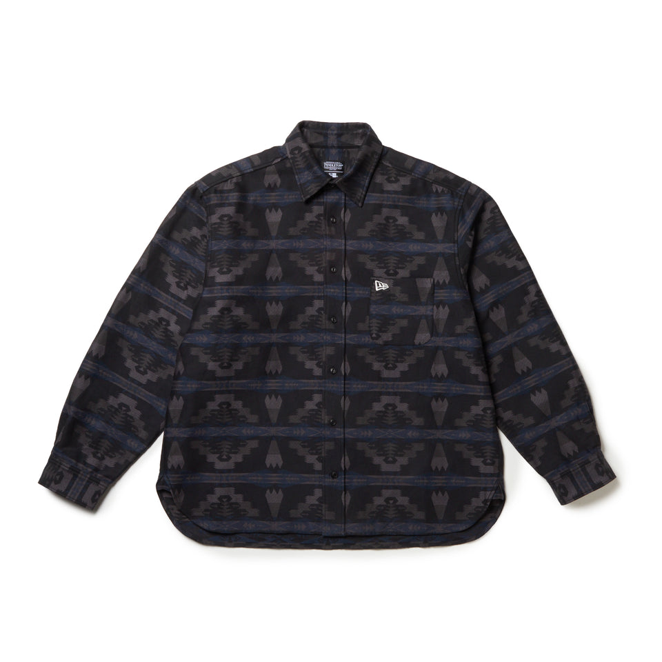 長袖 オーバーサイズド シャツ Pendleton ブラック