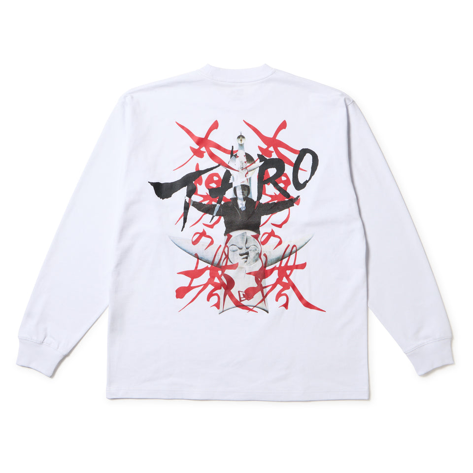 長袖 オーバーサイズド コットン Tシャツ TARO OKAMOTO 岡本太郎 太陽の塔 ホワイト | NEW ERA ニューエラ公式オンラインストア