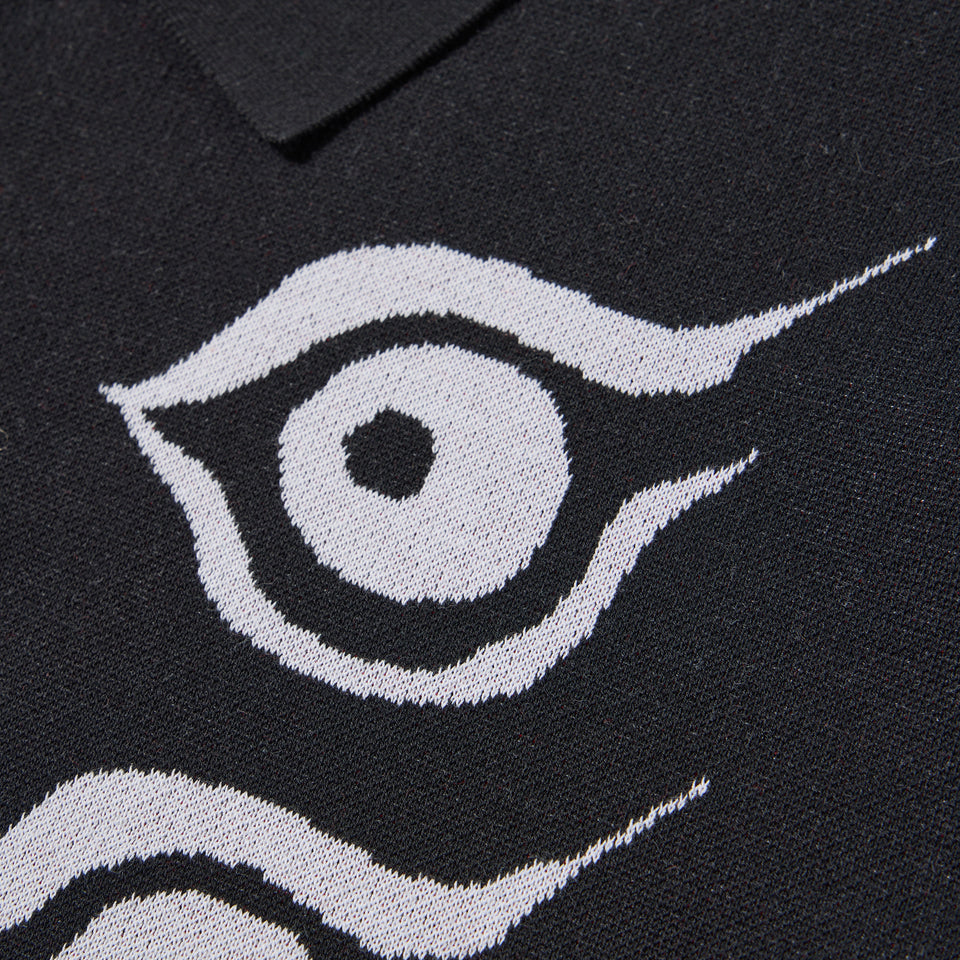 長袖 ニット ポロシャツ TARO OKAMOTO 岡本太郎 ブラック | ゴルフ | NEW ERA ニューエラ公式オンラインストア