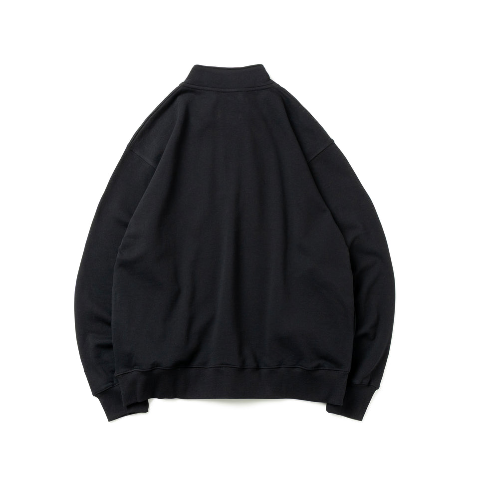 裏毛 オーバーサイズド スウェット ハーフジップ Y's FW25 ブラック