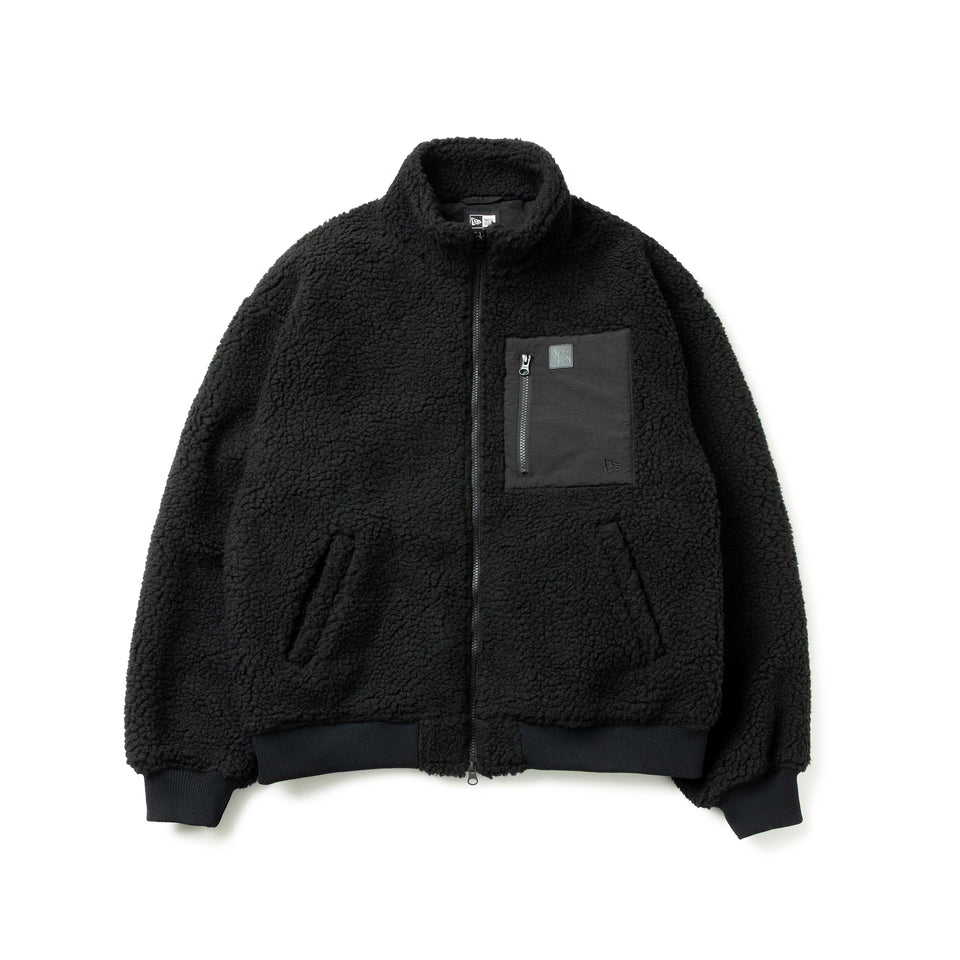 ボアブルゾン Y's FW25 レザーパッチ ブラック