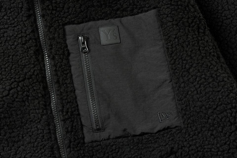 ボアブルゾン Y's FW25 レザーパッチ ブラック