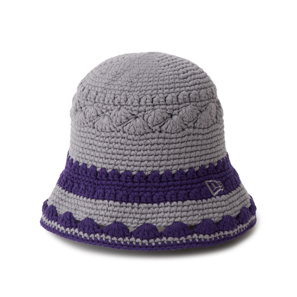 クロシェ ニットバケット Crochet Knit Border グラファイト/ダークパープル | NEW ERA ニューエラ公式オンラインストア