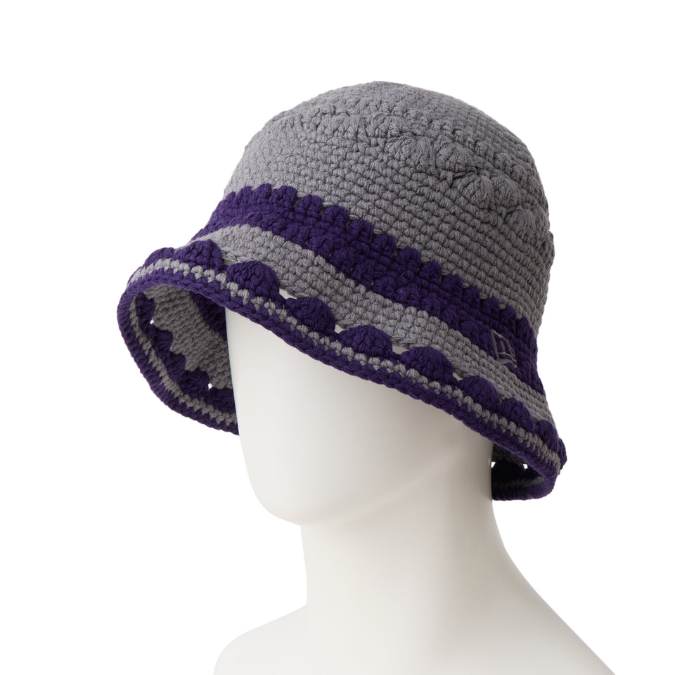 クロシェ ニットバケット Crochet Knit Border グラファイト/ダークパープル | NEW ERA ニューエラ公式オンラインストア