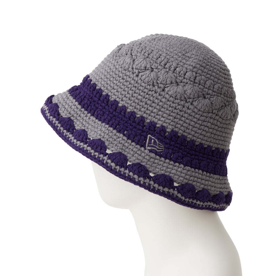 クロシェ ニットバケット Crochet Knit Border グラファイト/ダークパープル | NEW ERA ニューエラ公式オンラインストア