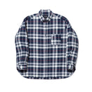 長袖 オックスフォード ボタンダウンシャツ BLACK LABEL SS24 タータンチェック ネイビー