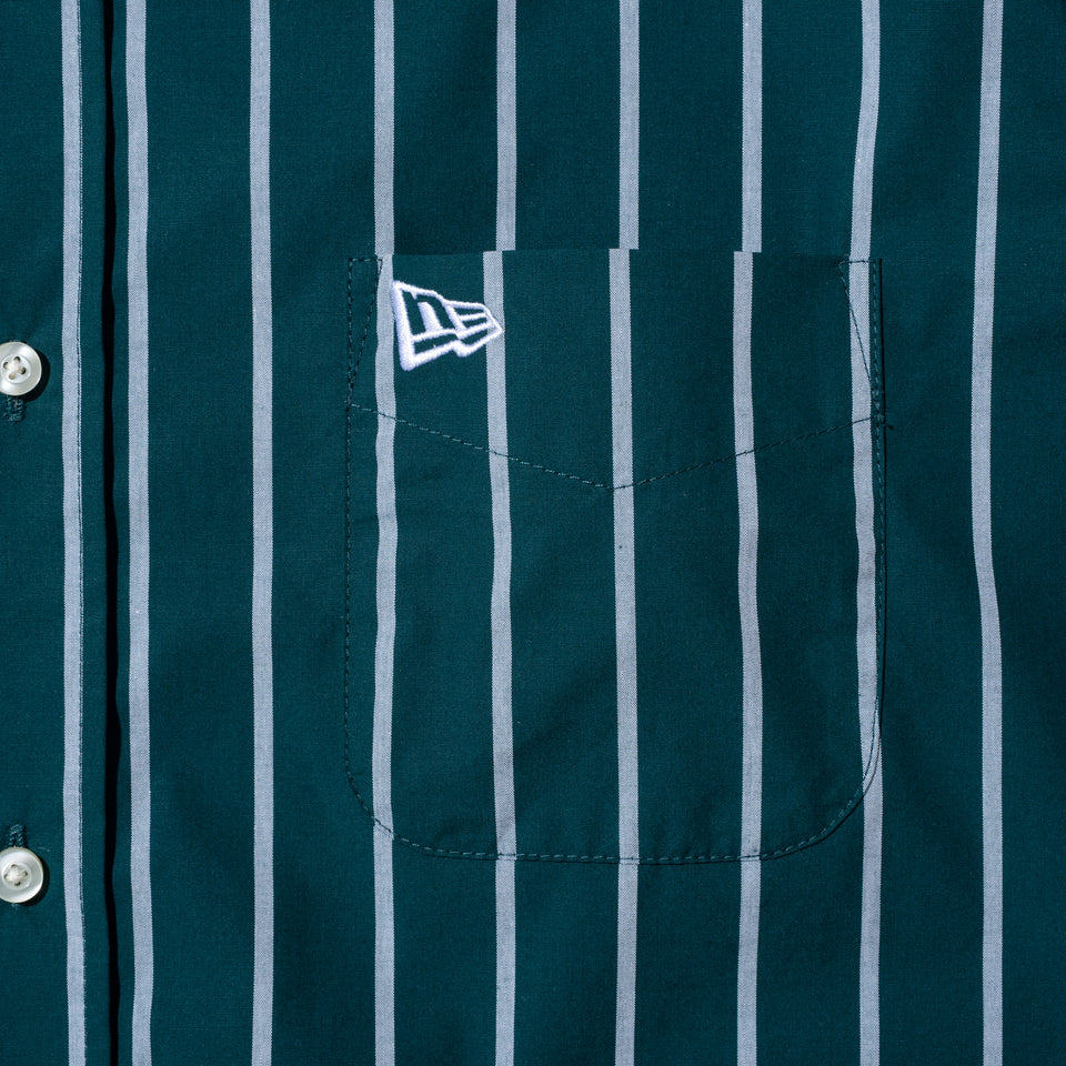 半袖 ブロード シャツ BLACK LABEL SS23 ストライプ ダークグリーン