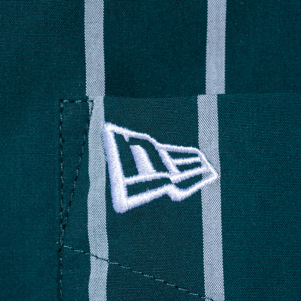 半袖 ブロード シャツ BLACK LABEL SS23 ストライプ ダークグリーン