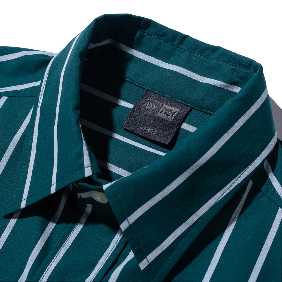 半袖 ブロード シャツ BLACK LABEL SS23 ストライプ ダークグリーン