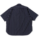半袖 ブロード シャツ BLACK LABEL SS23 ストライプ ネイビー