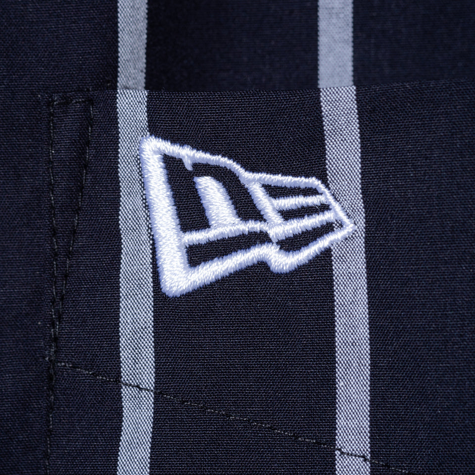 半袖 ブロード シャツ BLACK LABEL SS23 ストライプ ネイビー