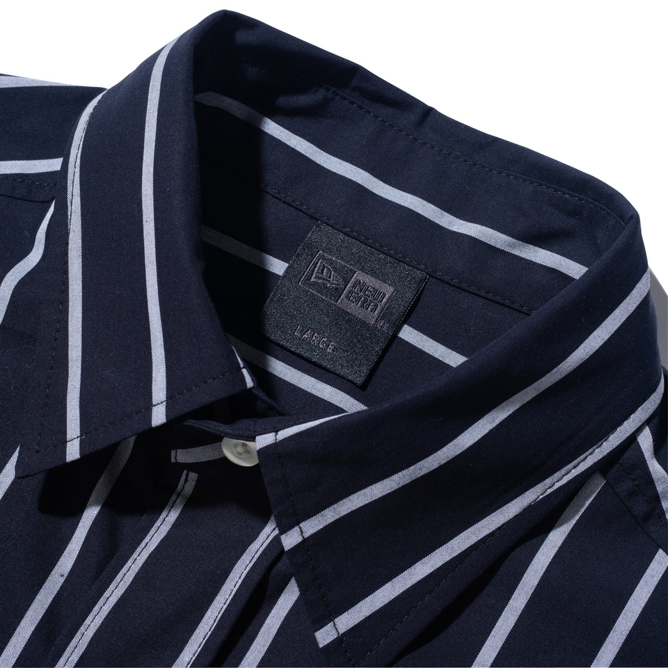 半袖 ブロード シャツ BLACK LABEL SS23 ストライプ ネイビー