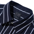 半袖 ブロード シャツ BLACK LABEL SS23 ストライプ ネイビー