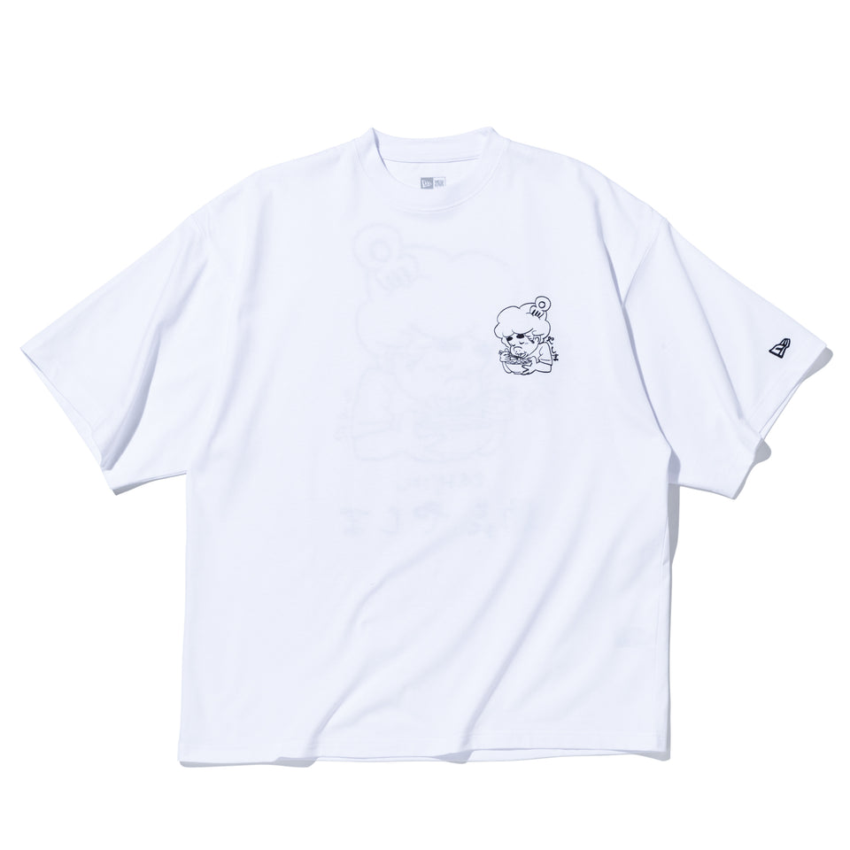半袖 オーバーサイズド コットン Tシャツ 麺㐂やしま 井上三太 ホワイト