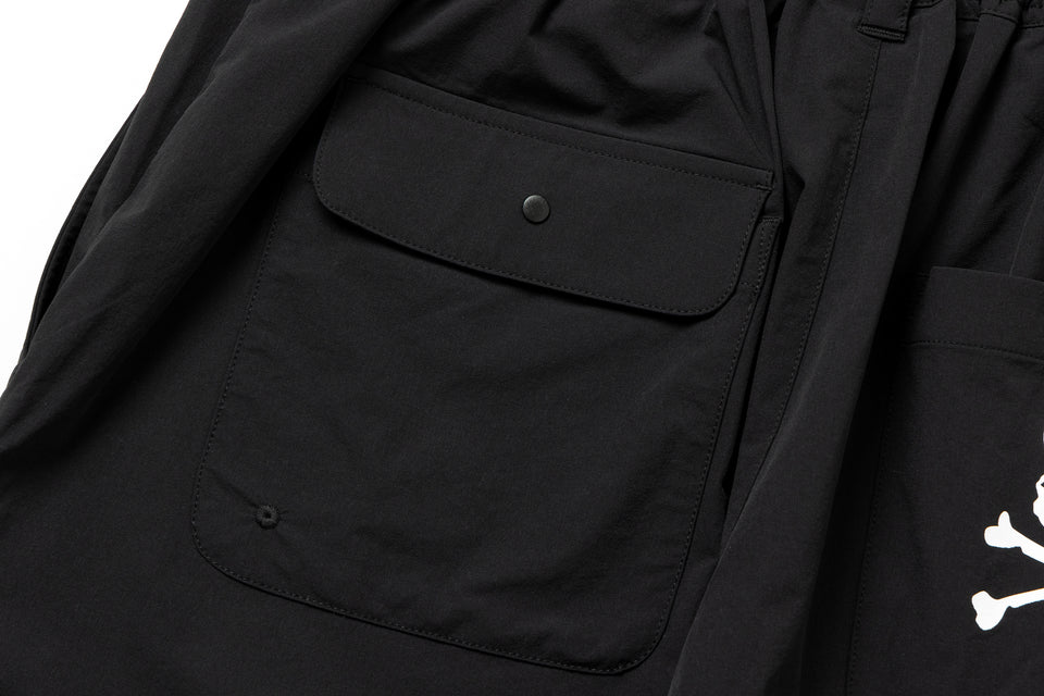 ストレッチナイロン ショートパンツ Turf & Surf mastermind JAPAN マスターマインド・ジャパン SS25 Skull Logo ブラック | ゴルフ