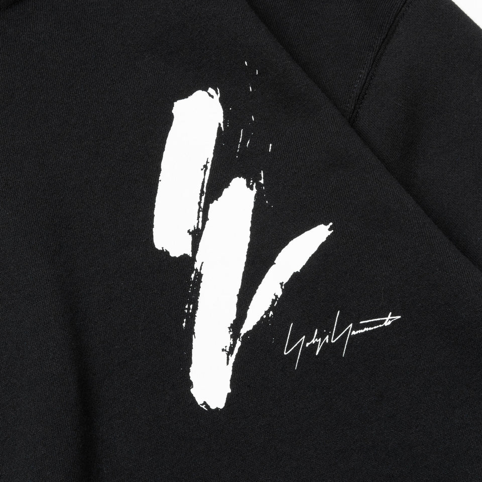 裏毛 オーバーサイズド プルオーバーフーディー Yohji Yamamoto FW23 シグネチャーロゴ Yモチーフ ブラック