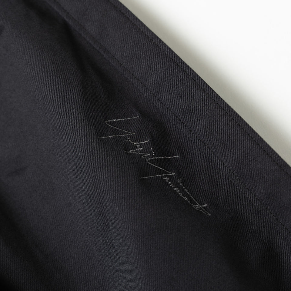 サイドテープパンツ Yohji Yamamoto FW23 シグネチャーロゴ ブラック