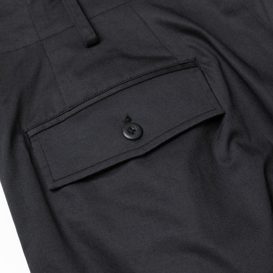 サイドテープパンツ Yohji Yamamoto FW23 シグネチャーロゴ ブラック