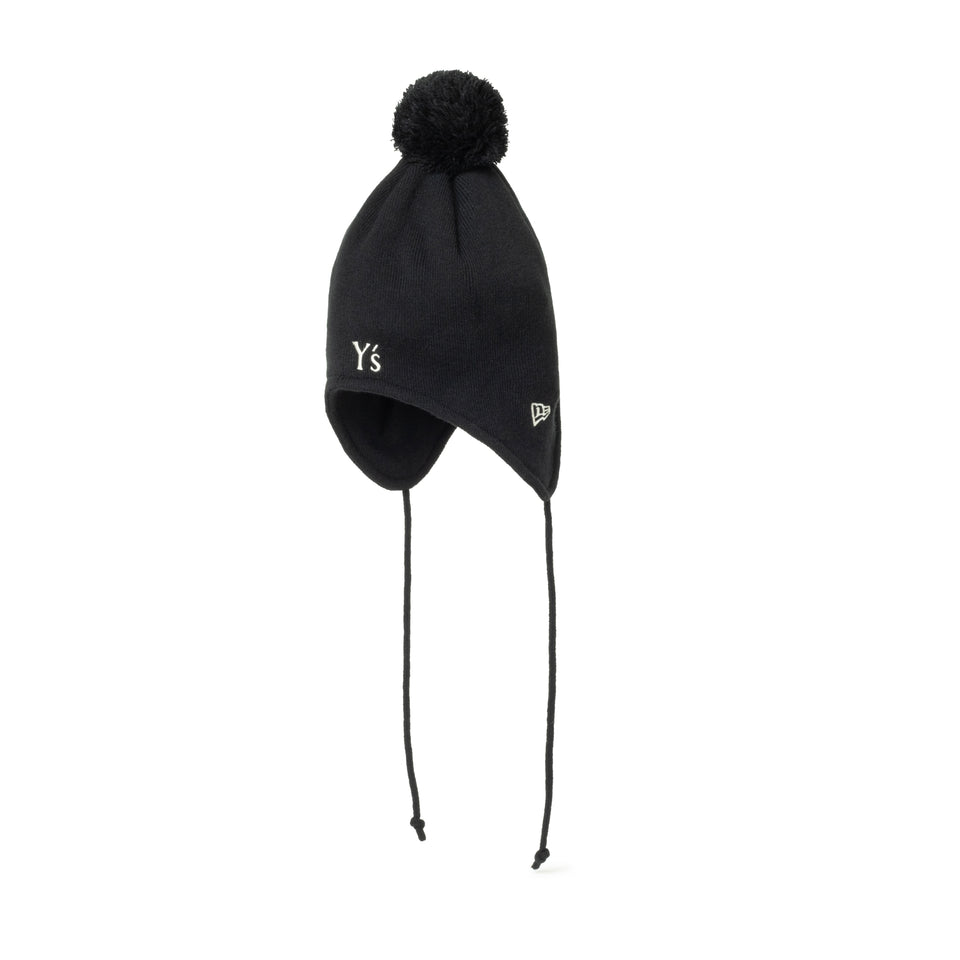 ポンポンニット イヤーフラップ Ear Flap Y's FW24 ブラック