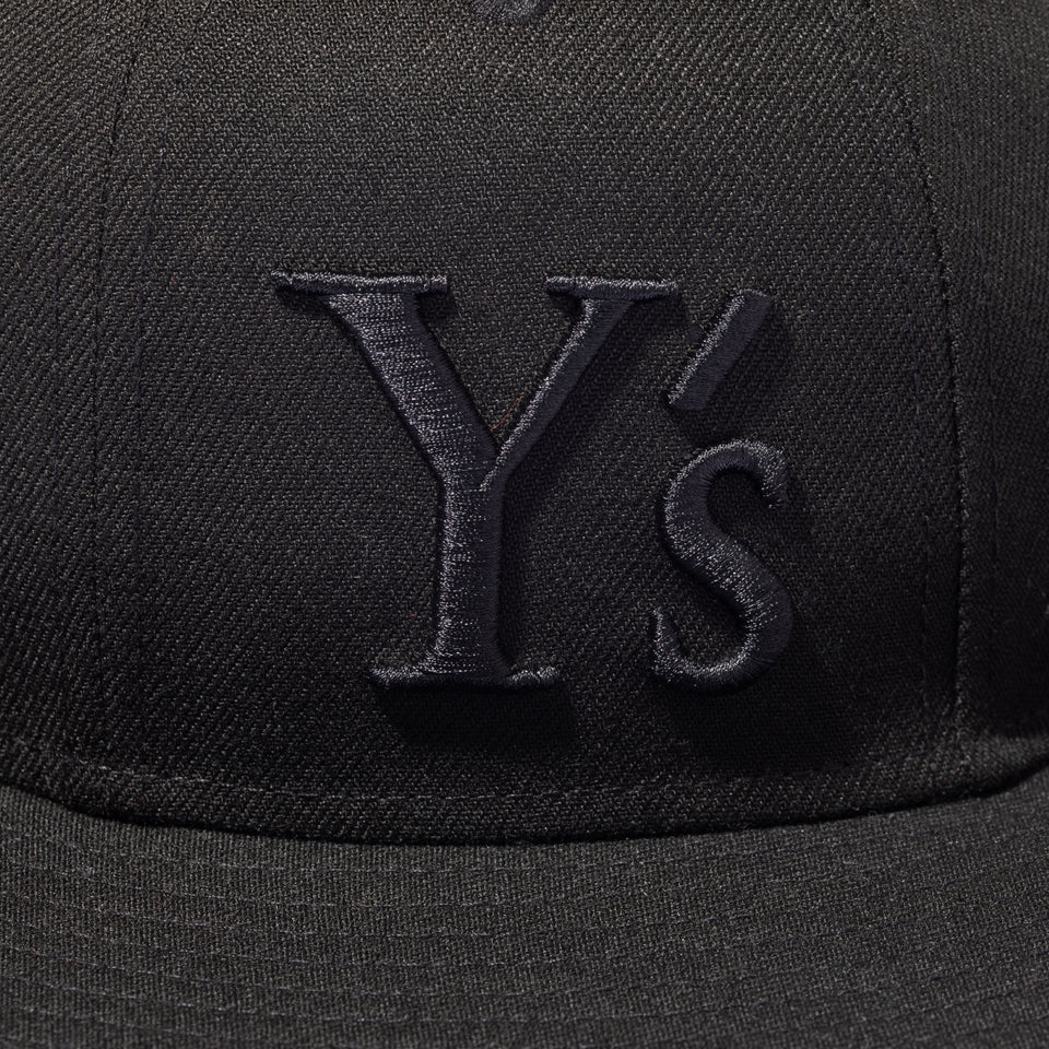 フィッテド ロングブリムハット Y's FW24 ブラック × ブラック