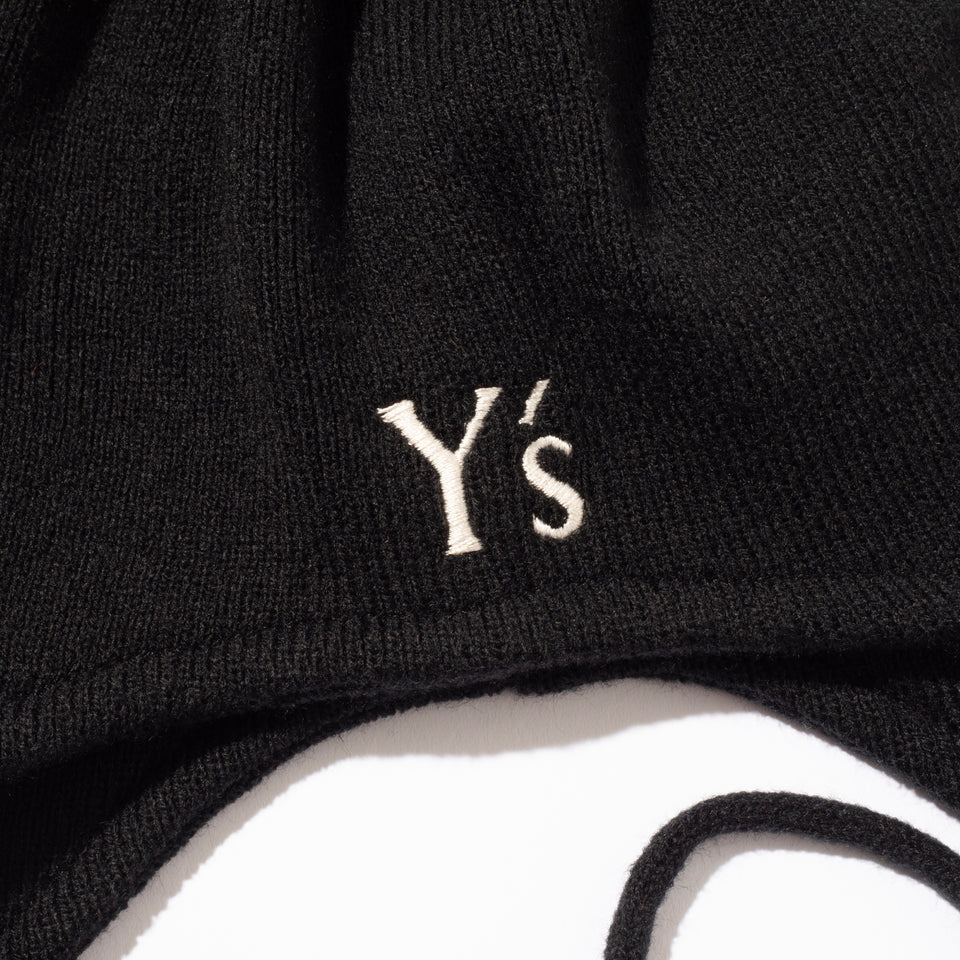 ポンポンニット イヤーフラップ Ear Flap Y's FW24 ブラック