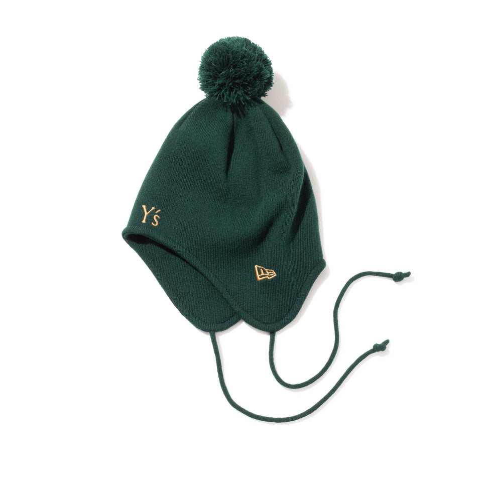 ポンポンニット イヤーフラップ Ear Flap Y's FW24 グリーン