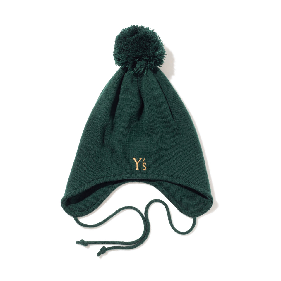 ポンポンニット イヤーフラップ Ear Flap Y's FW24 グリーン