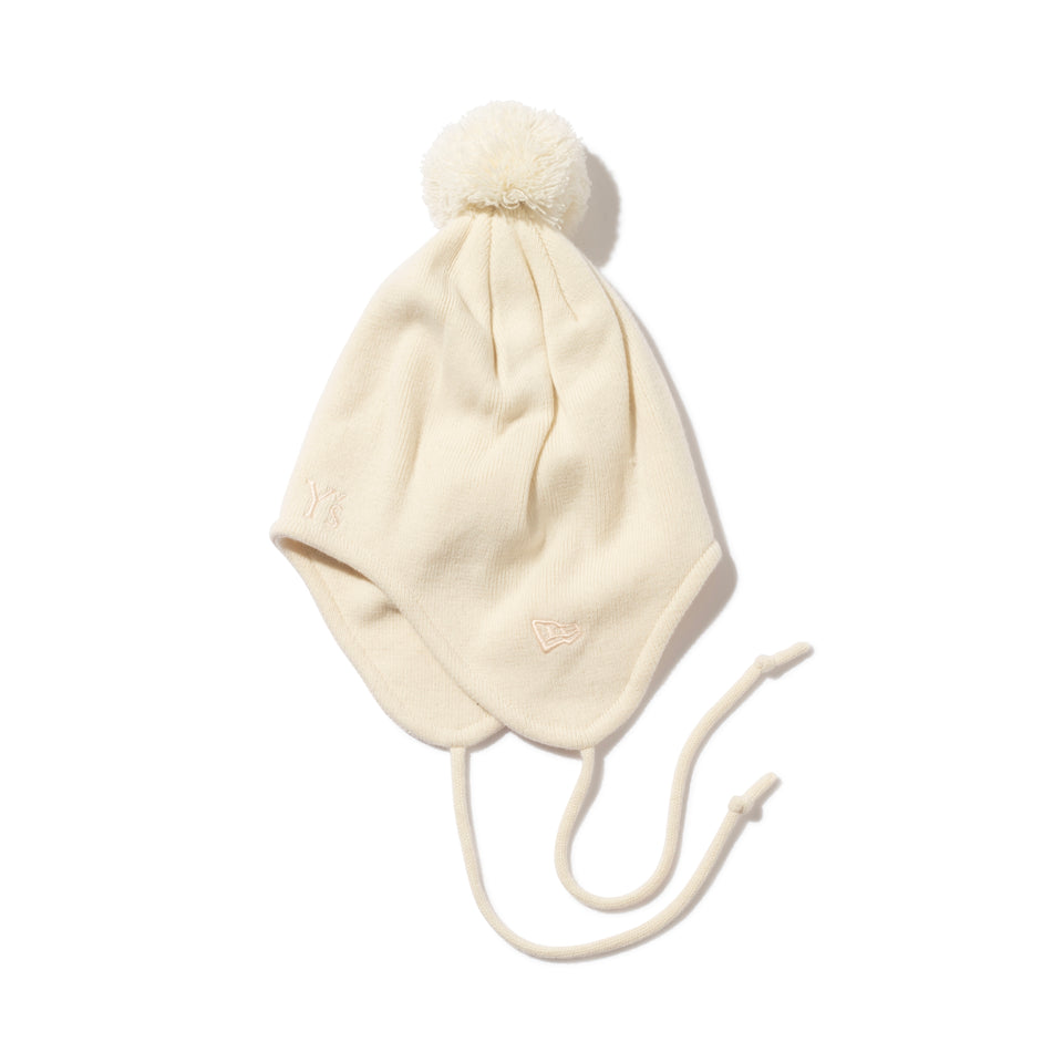ポンポンニット イヤーフラップ Ear Flap Y's FW24 ストーン