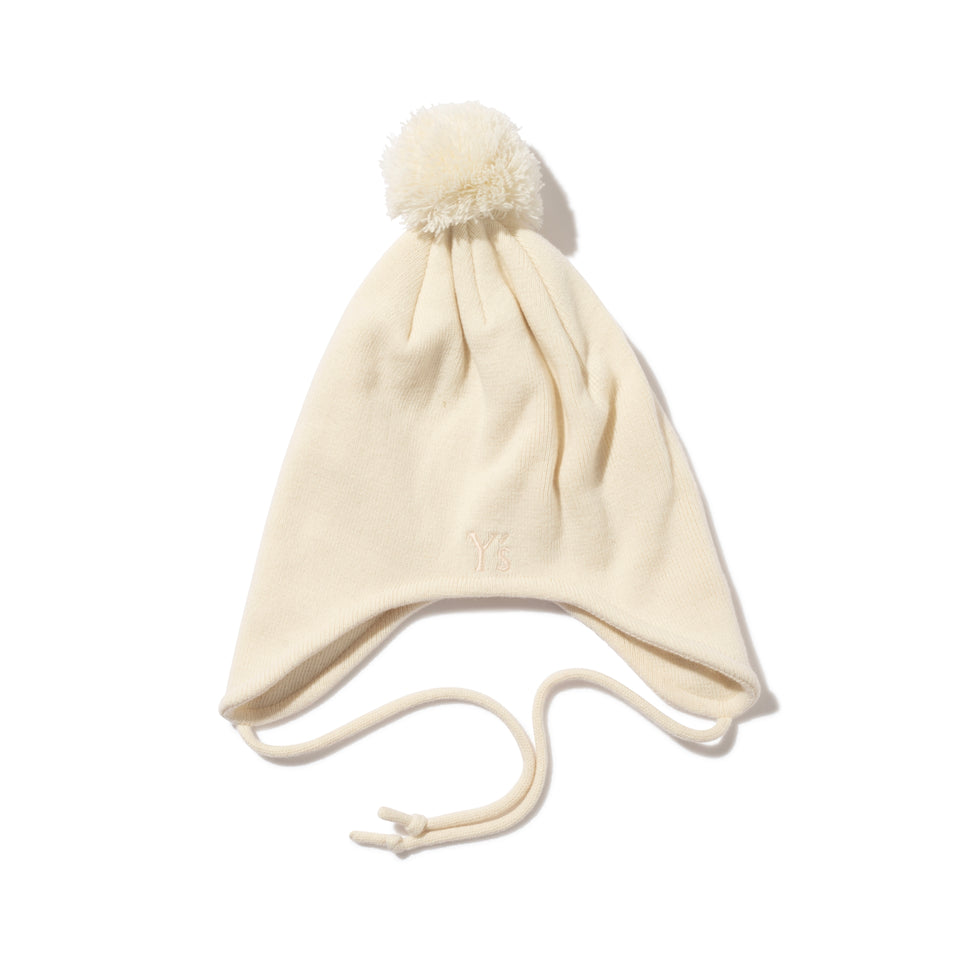 ポンポンニット イヤーフラップ Ear Flap Y's FW24 ストーン