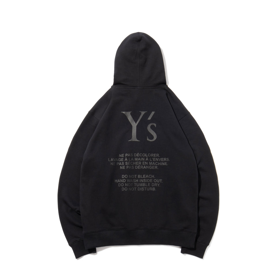 裏毛 プルオーバーフーディー Y's FW24 ブラック