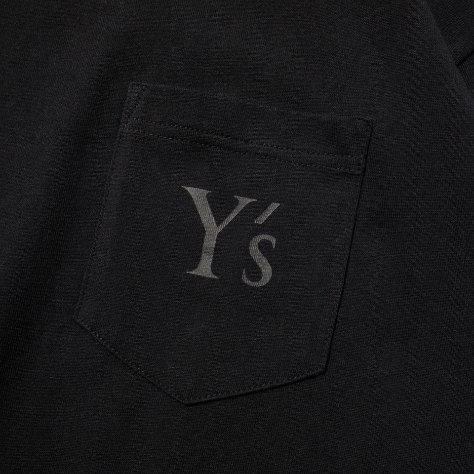 長袖 コットン ポケット Tシャツ Y's FW24 ブラック レギュラーフィット