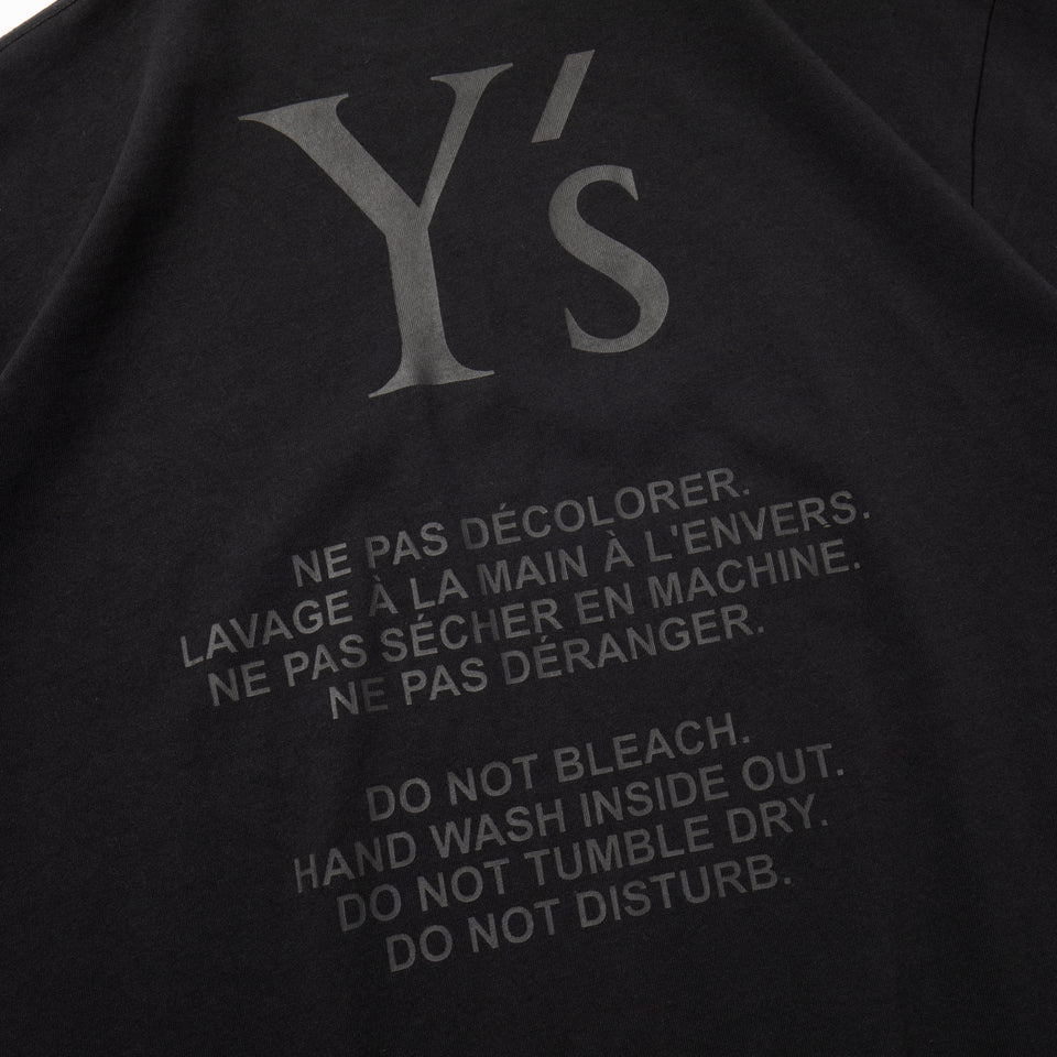 半袖 コットン Tシャツ Y's FW24 ブラック レギュラーフィット
