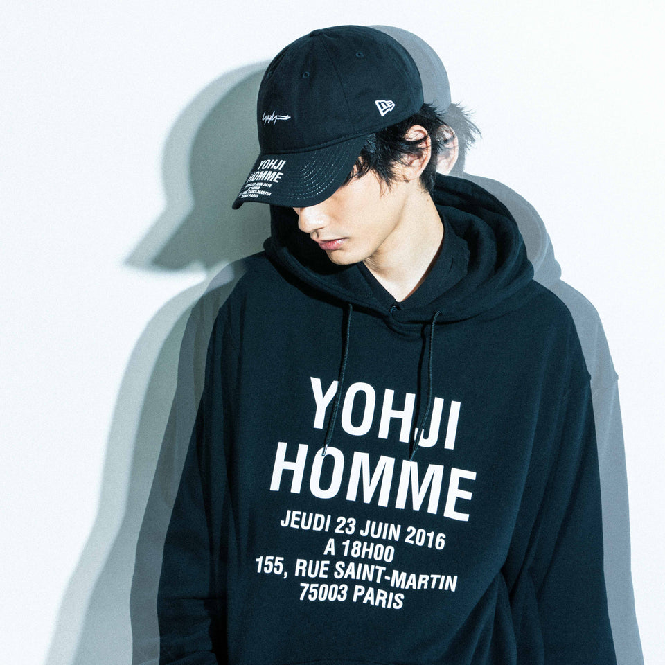 裏毛 コットン スウェット プルオーバーフーディ Yohji Yamamoto SS23 アドレスロゴ ブラック