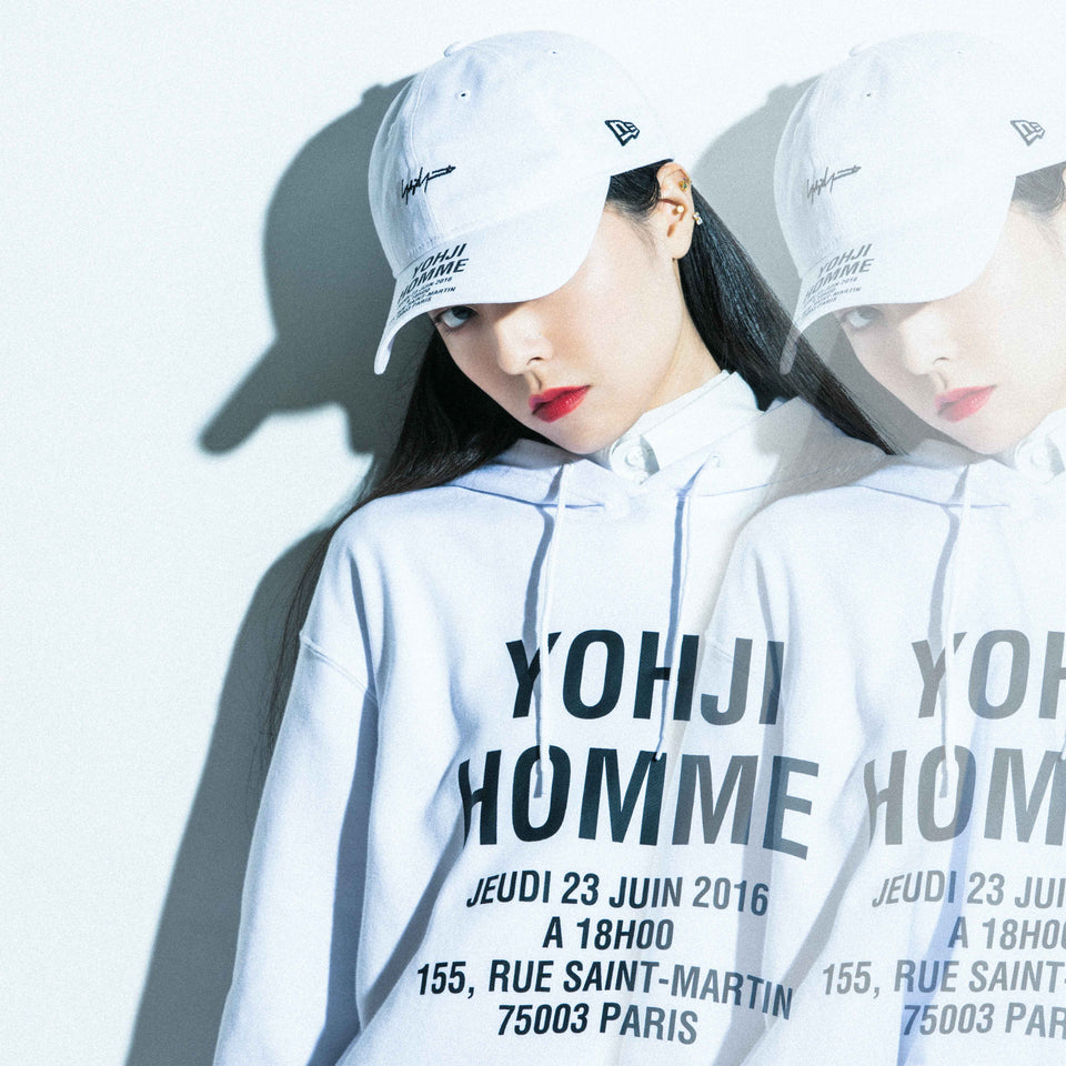 裏毛 コットン スウェット プルオーバーフーディ Yohji Yamamoto SS23 アドレスロゴ ホワイト