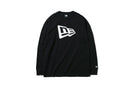 長袖 コットン Tシャツ フラッグロゴ ブラック × ホワイト レギュラーフィット
