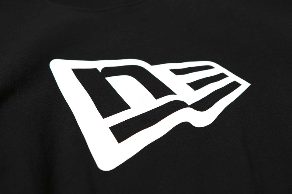 長袖 コットン Tシャツ フラッグロゴ ブラック × ホワイト レギュラーフィット