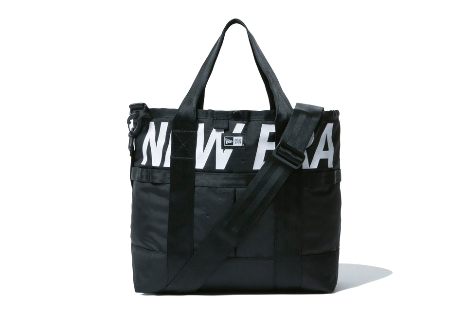 トートバッグ 22L プリントロゴ ブラック × ホワイト