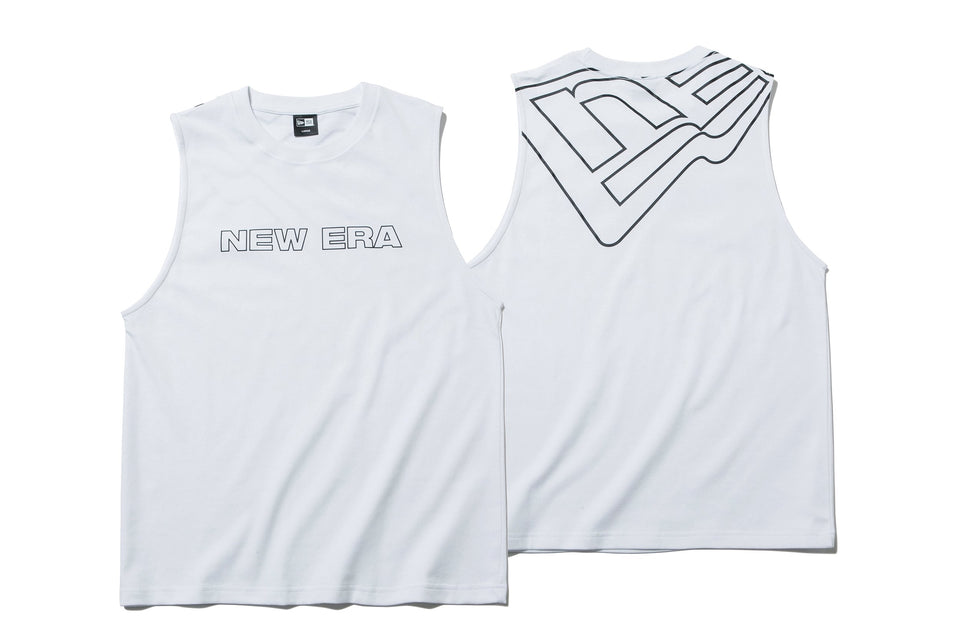 マッスルタンクトップ ニューエラ ワードマーク & ビッグフラッグ ホワイト 【NEW ERA WORKOUT】