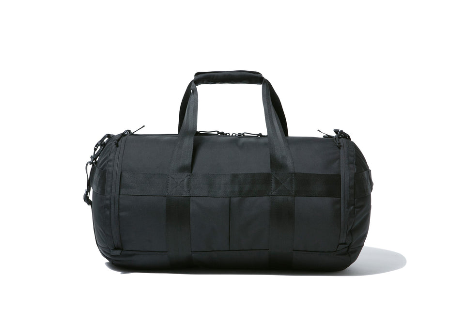 ドラム ダッフルバッグ 40L プリントロゴ ブラック × ホワイト