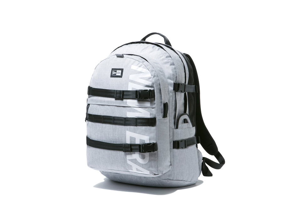 キャリアパック 35L プリントロゴ ヘザーライトグレー × ホワイト