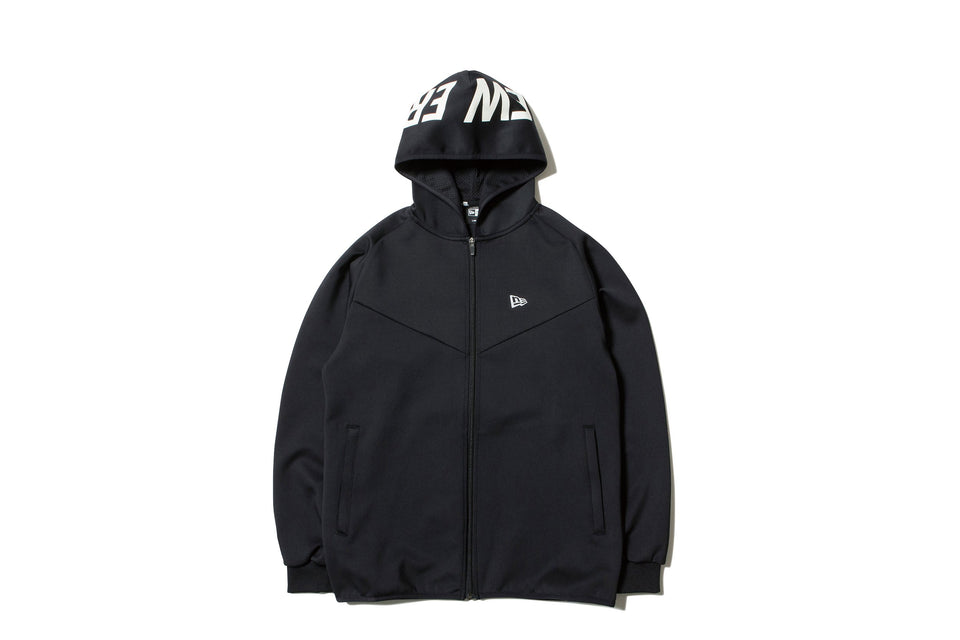 ウォームアップジャケット フードロゴ ブラック × ホワイト 【 Performance Apparel 】
