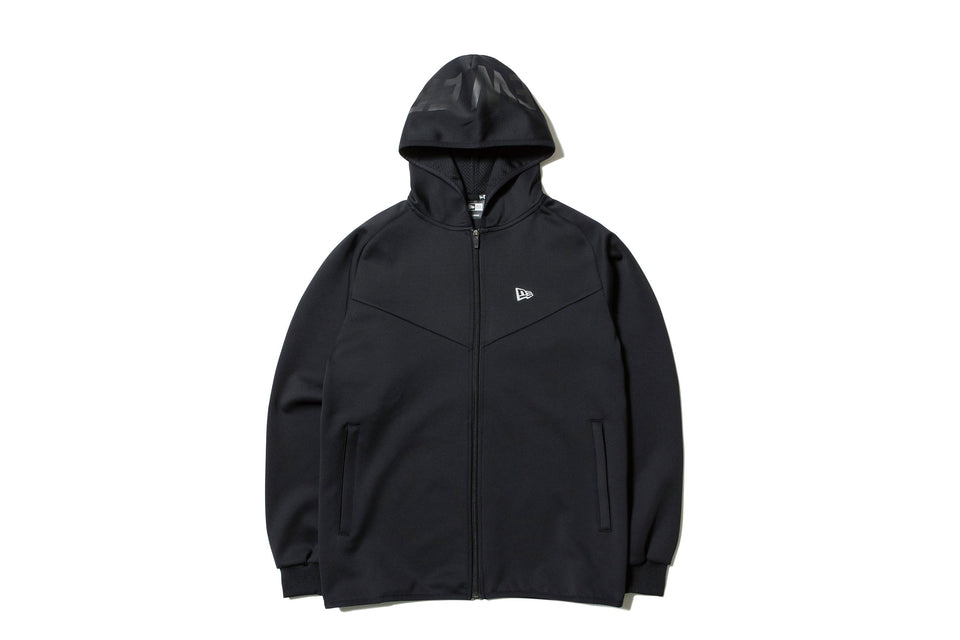 ウォームアップジャケット フードロゴ ブラック × ブラック 【 Performance Apparel 】