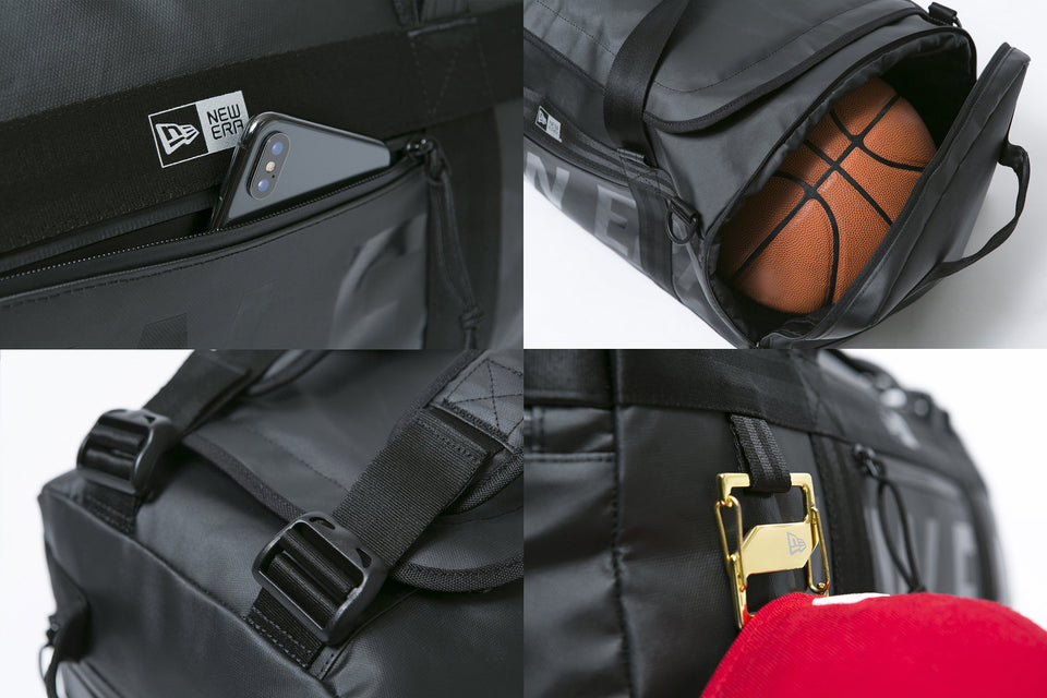 クラブ ダッフルバッグ 50L 2ウェイ プリントロゴ TPUブラック × ブラック