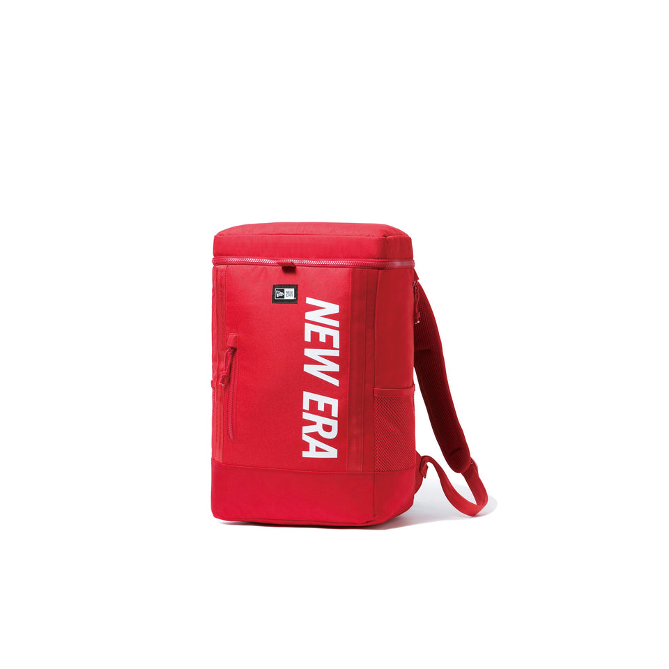 ボックスパック ミディアム 25L プリントロゴ レッド × ホワイト